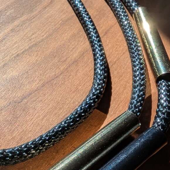 vintage brass tube necklace - Picture 2 of 3